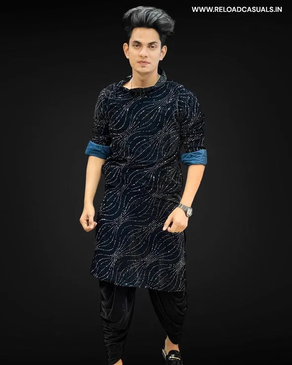 Unique Diamond Designer Work Kurta & Pyjama - Combo