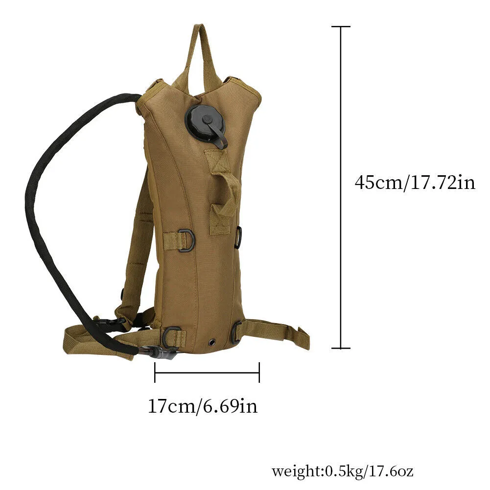 US 3L Water Bladder Tactical Hydration Backpack Waterproof Military Bag Outdoor