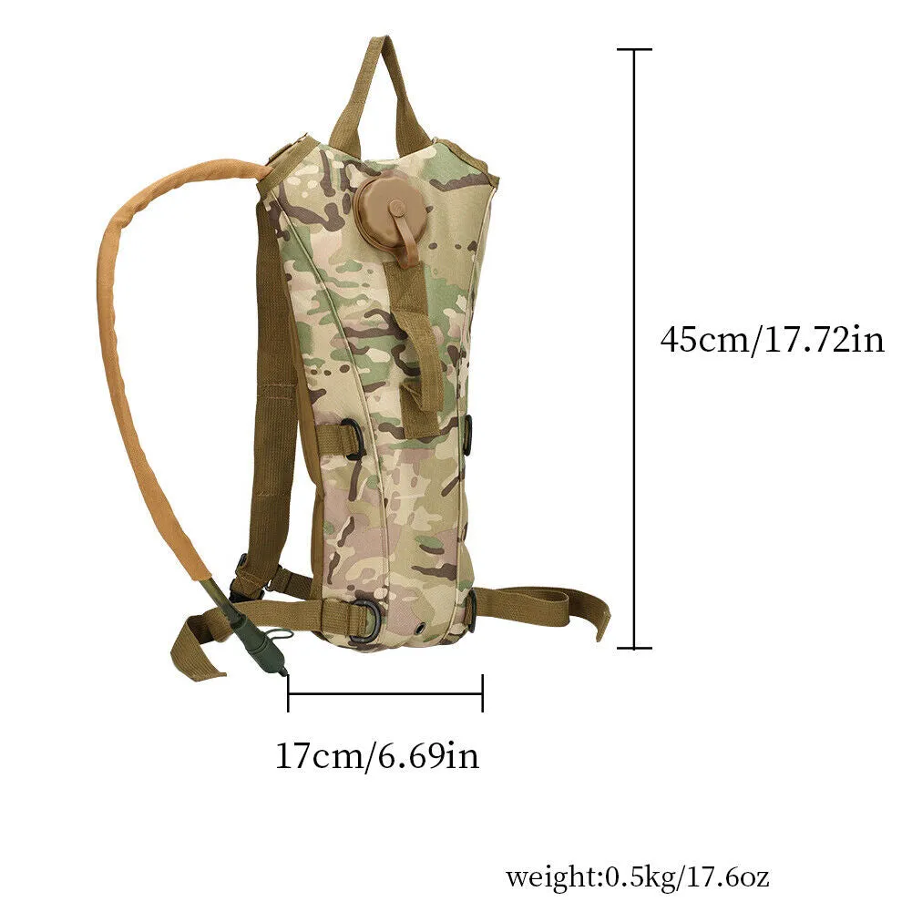 US 3L Water Bladder Tactical Hydration Backpack Waterproof Military Bag Outdoor