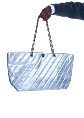 Vesper & Vale Roberts Quilted Tote Bag in Silver