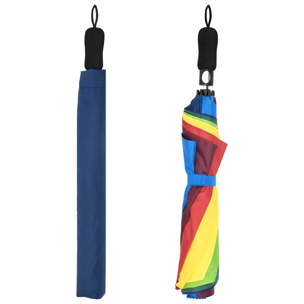 vidaXL Automatic Folding Umbrella Multicolour 124 cm