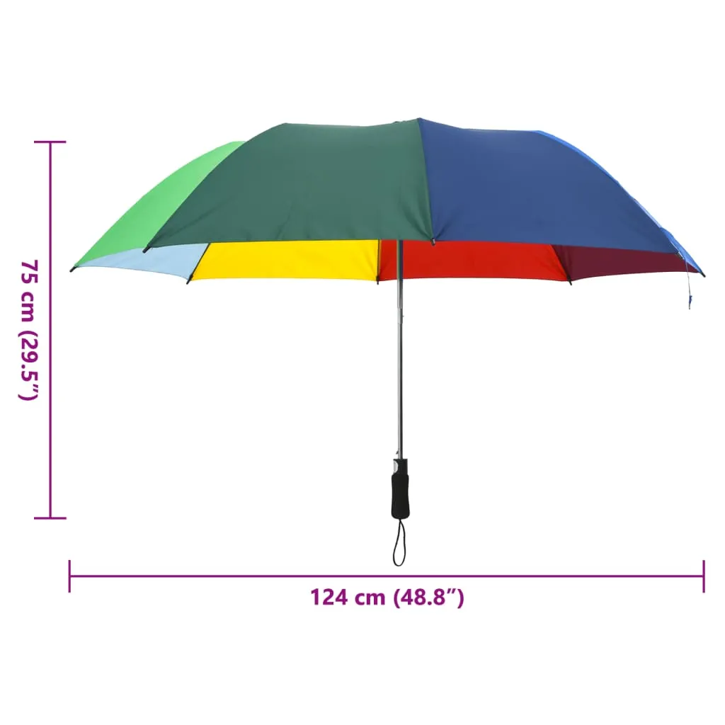 vidaXL Automatic Folding Umbrella Multicolour 124 cm