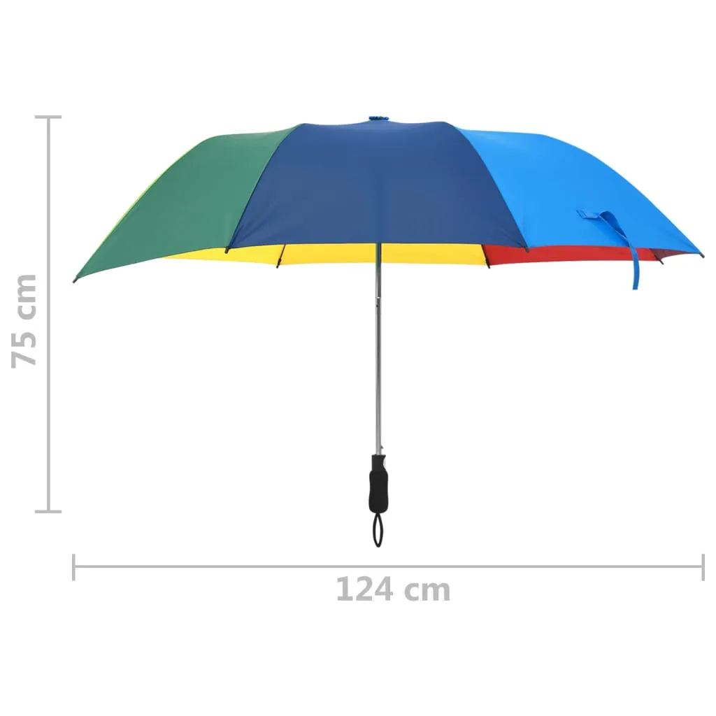 vidaXL Automatic Folding Umbrella Multicolour 124 cm