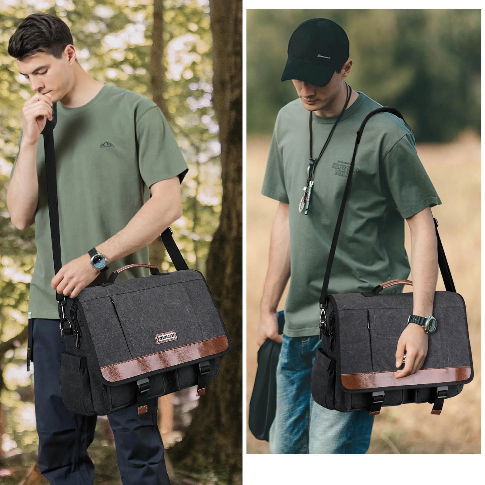 Vintage Canvas Messenger Bag For Men