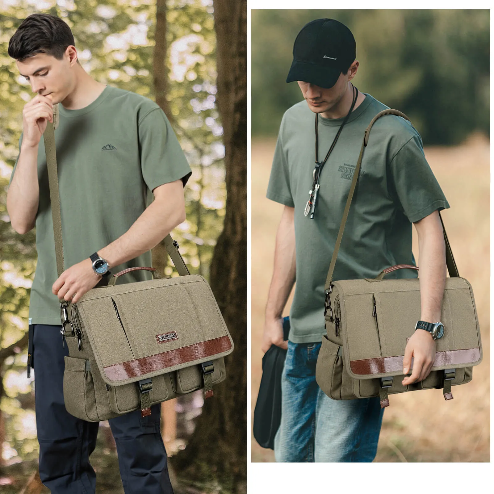 Vintage Canvas Messenger Bag For Men