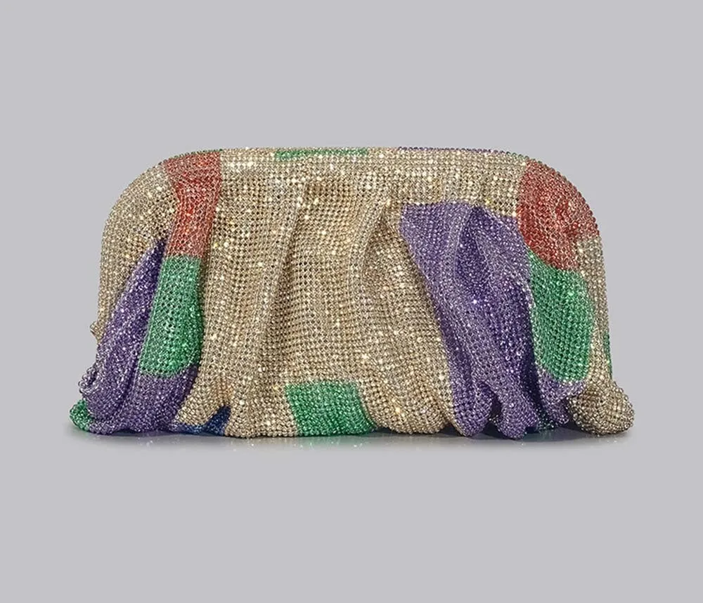 Winnal Fashion Slouchy Crystal-Embellished Clutch