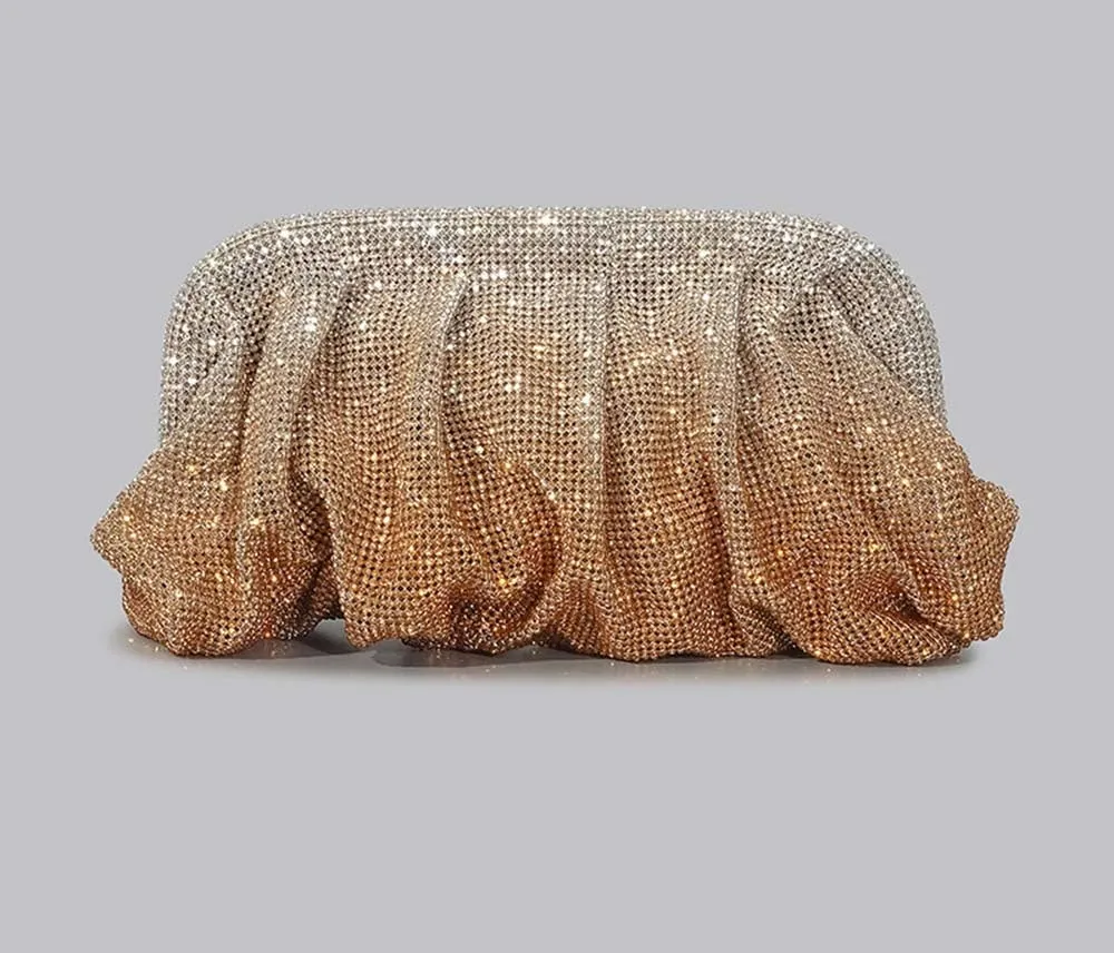 Winnal Fashion Slouchy Crystal-Embellished Clutch