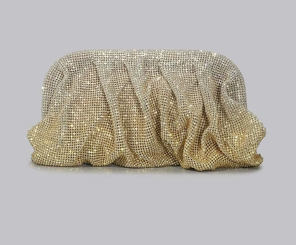 Winnal Fashion Slouchy Crystal-Embellished Clutch