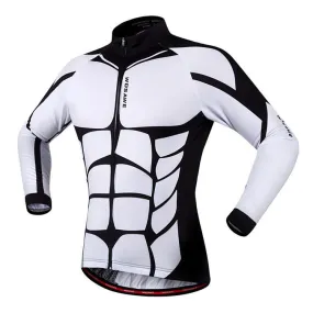 WOSAWE Muscle White Long Sleeve Cycling Jersey