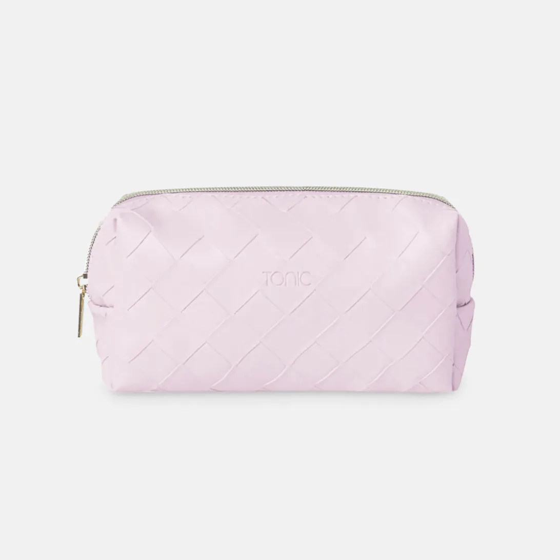 Woven Beauty Bag Small | Peony Pink