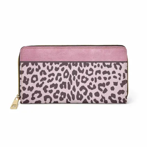 Wristlet Phone Wallet, Pink Leopard Style Purse