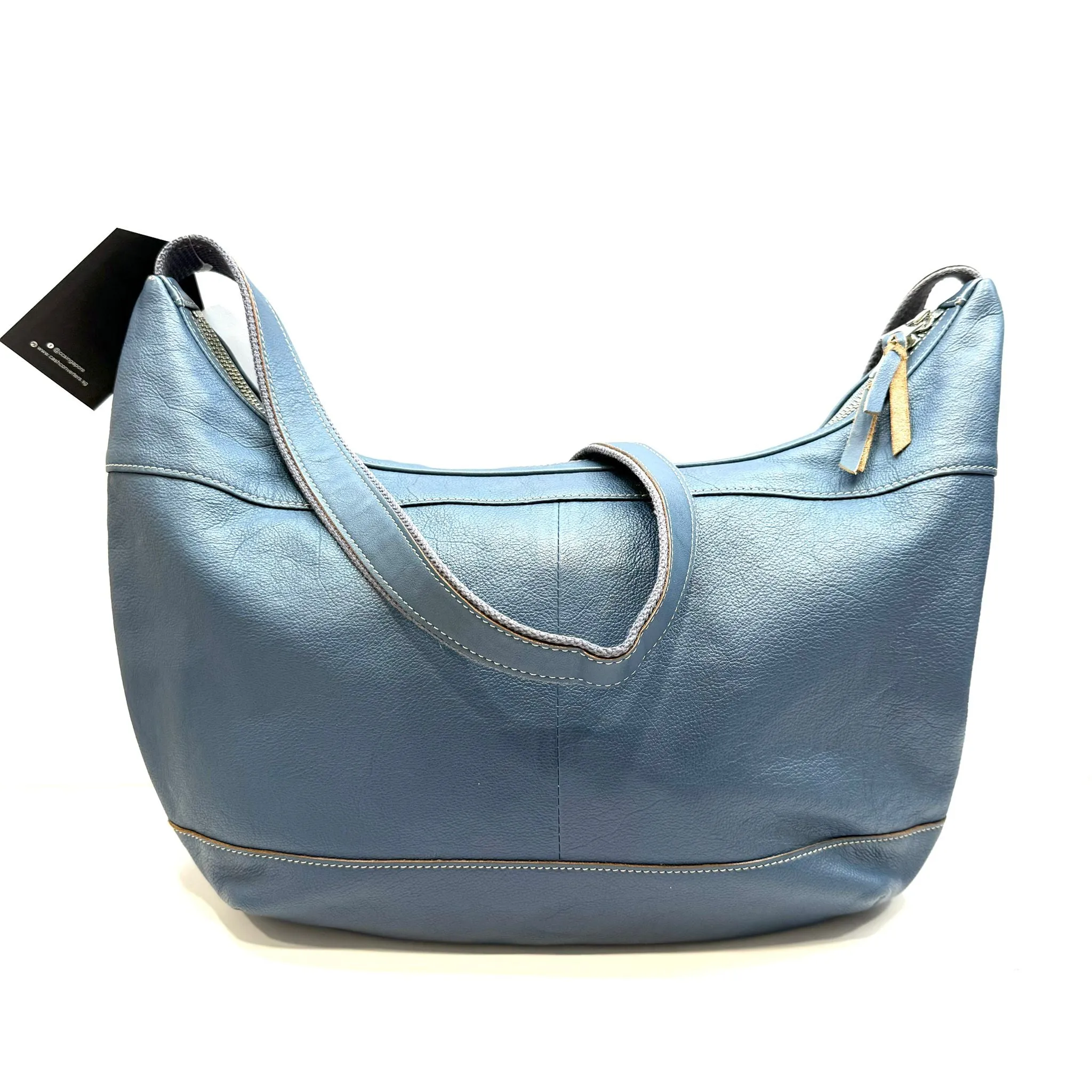 Yoshida & Co Porter Blue Leather Shoulder Bag