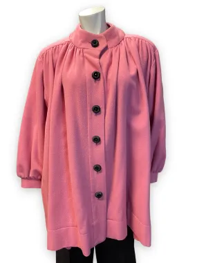 Yves Saint Laurent "Rive Gauche" Vintage Deisgner Bubblegum Pink Wool Party Coat Size M