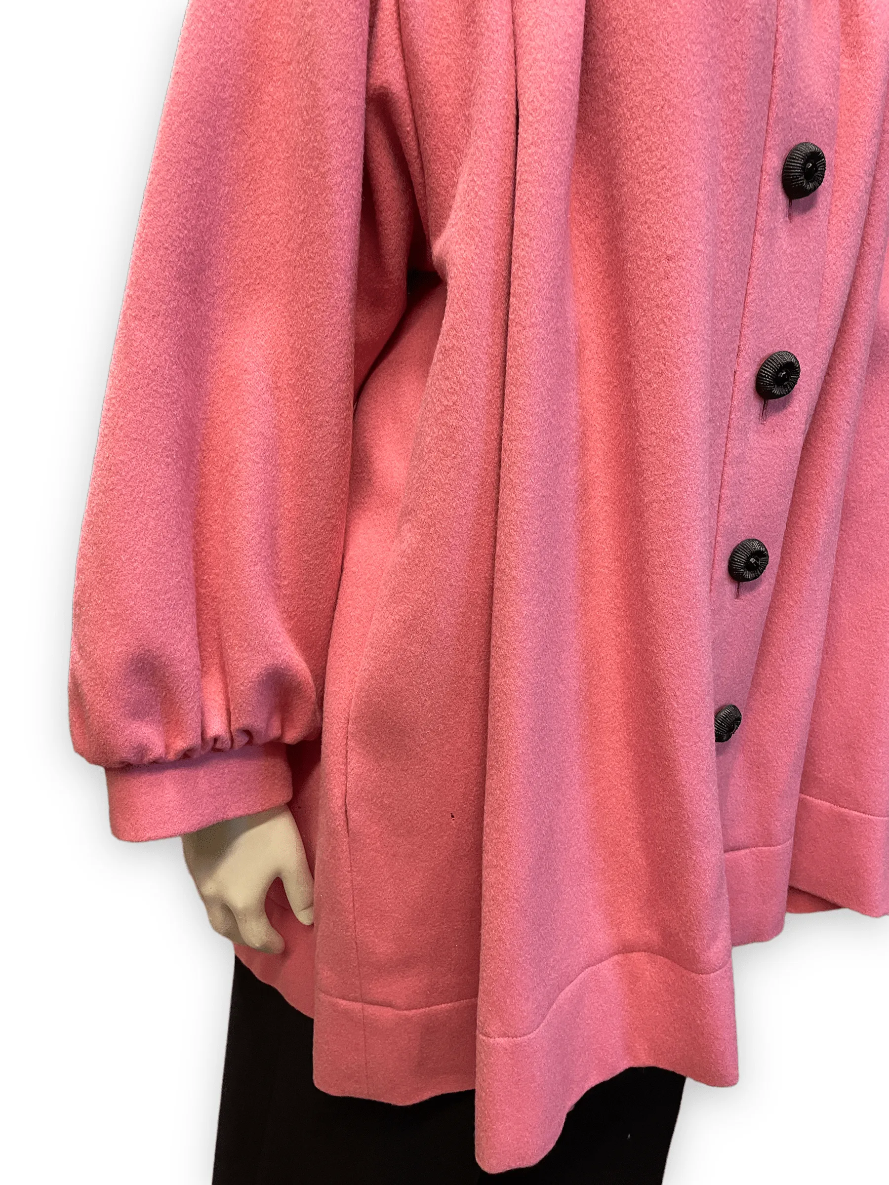 Yves Saint Laurent "Rive Gauche" Vintage Deisgner Bubblegum Pink Wool Party Coat Size M