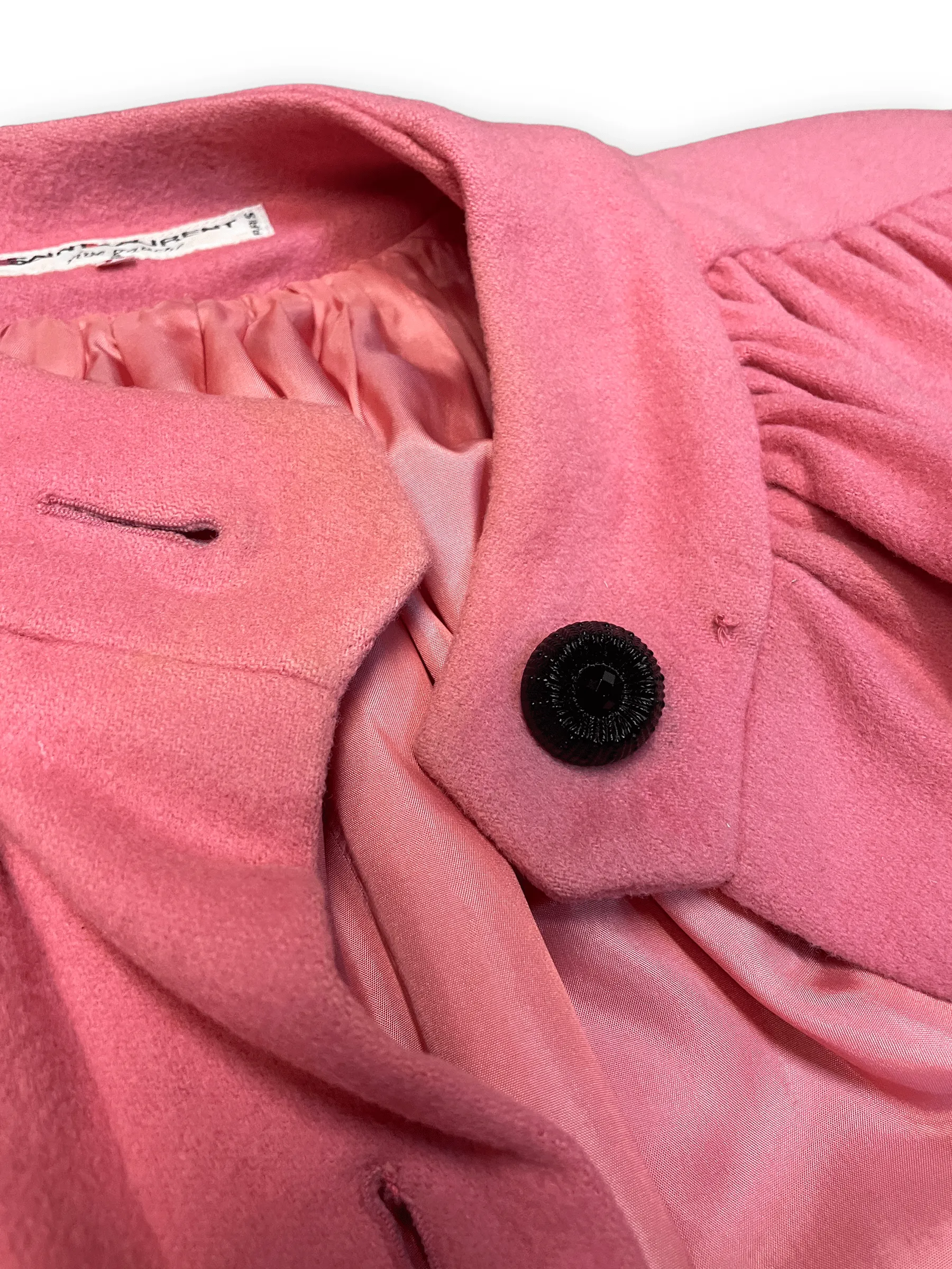 Yves Saint Laurent "Rive Gauche" Vintage Deisgner Bubblegum Pink Wool Party Coat Size M