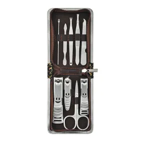 Zipper Bag 9 Pcs Stainless Steel Nail Clippers Set Nail Scissors Manicure Manicure Tools Beauty